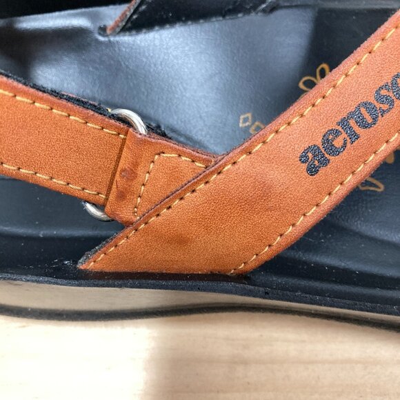 Aerosoft Deke Slingback Sandals, Size‎ Euro 39 US 8, Faux Leather, Orange-Tan - Picture 11 of 11